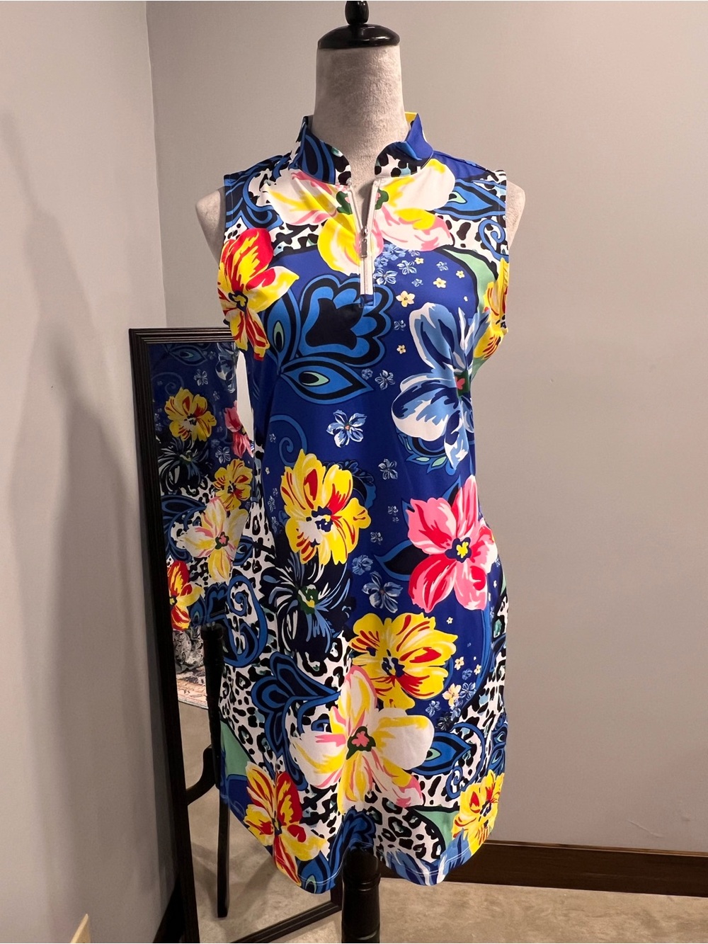 ACEGOLFS Hyped-up Tropical Sleeveless 36.5 Inch Dress UPF50+